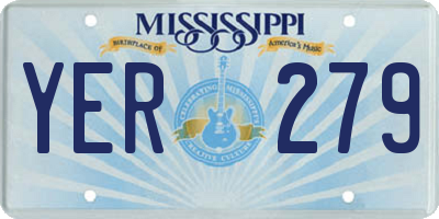 MS license plate YER279