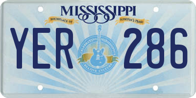 MS license plate YER286