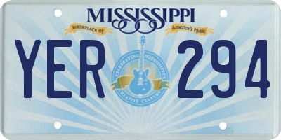 MS license plate YER294