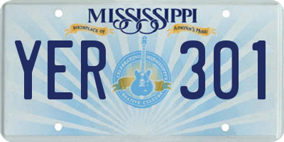 MS license plate YER301