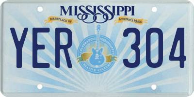 MS license plate YER304