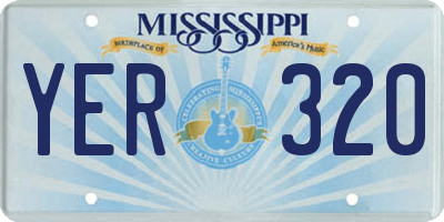 MS license plate YER320