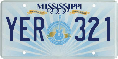 MS license plate YER321