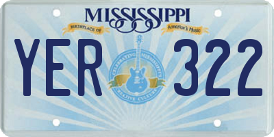 MS license plate YER322