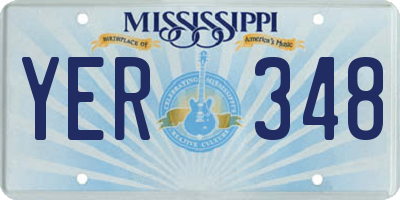 MS license plate YER348