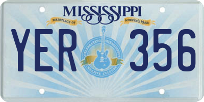 MS license plate YER356