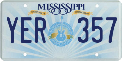 MS license plate YER357