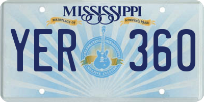 MS license plate YER360