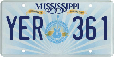 MS license plate YER361