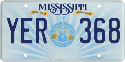 MS license plate YER368