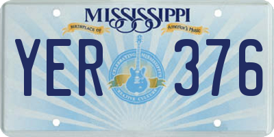 MS license plate YER376