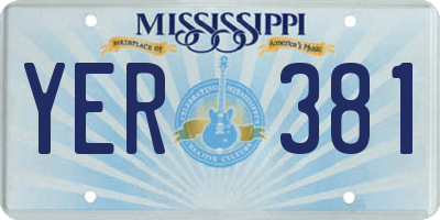 MS license plate YER381
