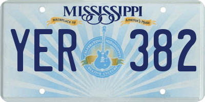 MS license plate YER382