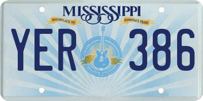 MS license plate YER386