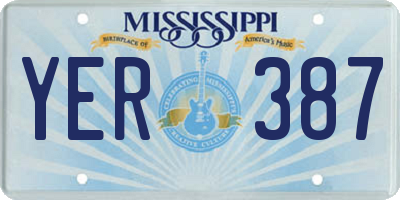 MS license plate YER387