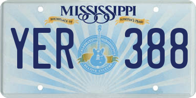 MS license plate YER388