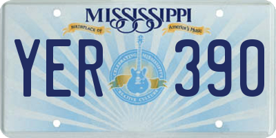 MS license plate YER390