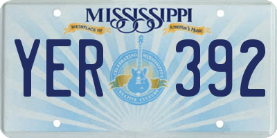 MS license plate YER392