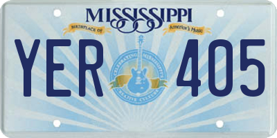 MS license plate YER405