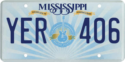 MS license plate YER406
