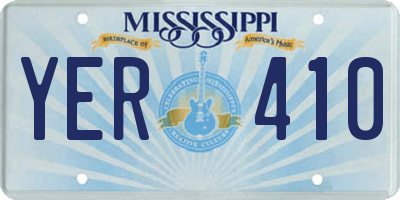 MS license plate YER410