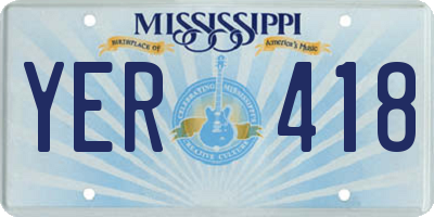 MS license plate YER418