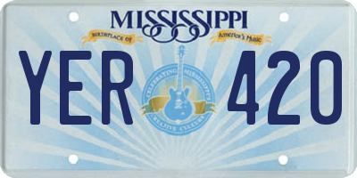 MS license plate YER420