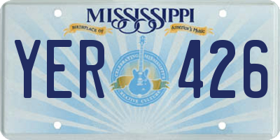 MS license plate YER426