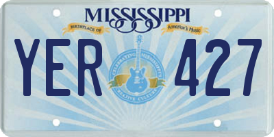 MS license plate YER427