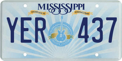 MS license plate YER437