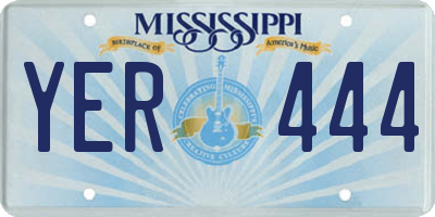 MS license plate YER444