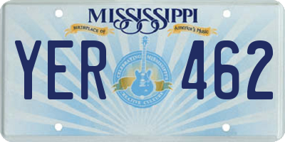MS license plate YER462