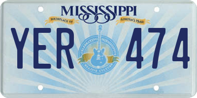 MS license plate YER474