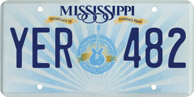 MS license plate YER482