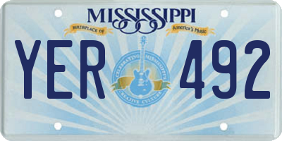 MS license plate YER492