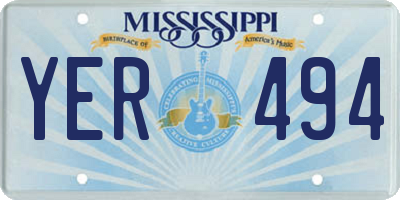 MS license plate YER494