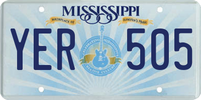 MS license plate YER505