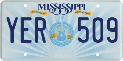 MS license plate YER509