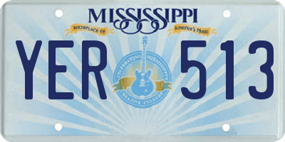 MS license plate YER513