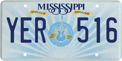 MS license plate YER516