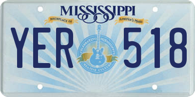 MS license plate YER518