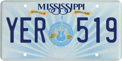 MS license plate YER519