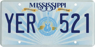 MS license plate YER521
