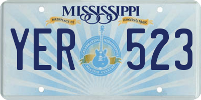 MS license plate YER523