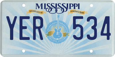 MS license plate YER534