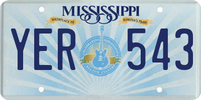 MS license plate YER543