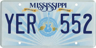 MS license plate YER552