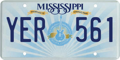 MS license plate YER561
