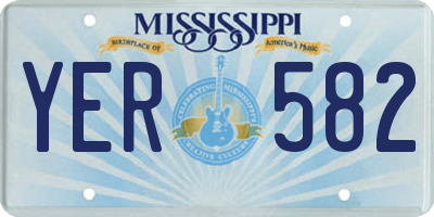 MS license plate YER582