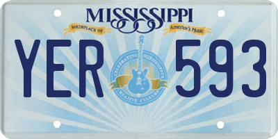 MS license plate YER593